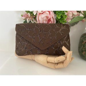 Vintage‎ Magid Evening Bag Clutch Shoulder Purse Bag Brown Beaded Formal 9.5X5.5